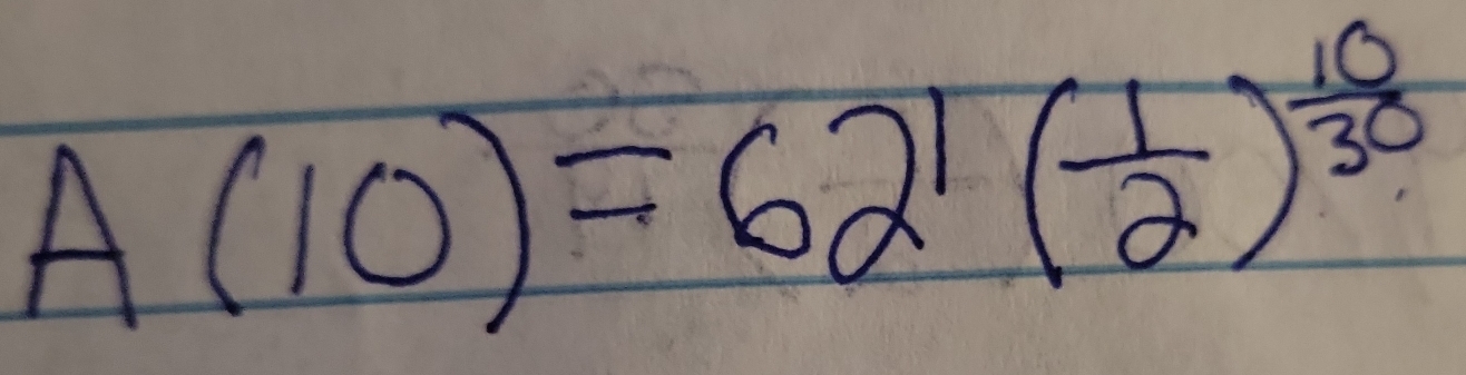 A(10)=62^1( 1/2 )^ 10/30 