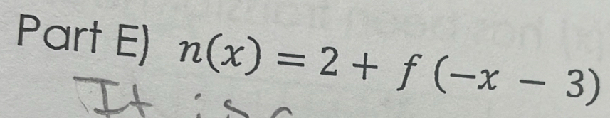 Part E) n(x)=2+f(-x-3)