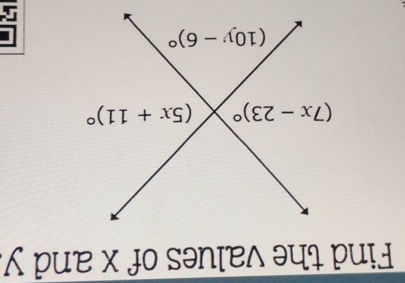 Find the values of x and y.
I