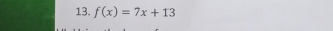 f(x)=7x+13