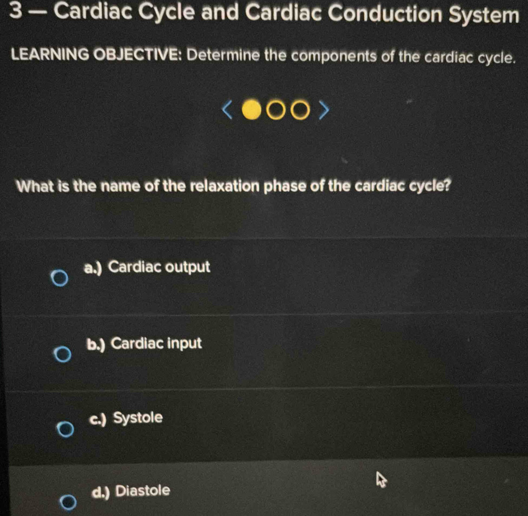 Solved: 3 — Cardiac Cycle and Cardiac Conduction System LEARNING ...