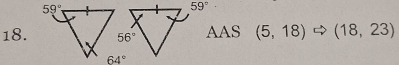 59°
18.AAS (5,18) (18,23)