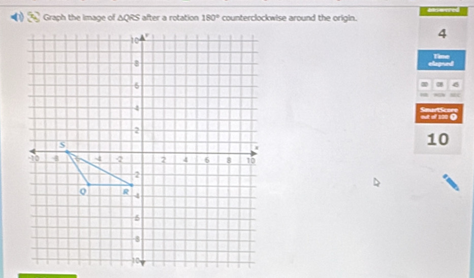 Solved: Graph the image of QRS after a rotation 180° counterclockwise ...