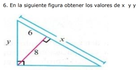 En la siguiente figura obtener los valores de x y y