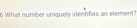 What number uniquely identifies an element?