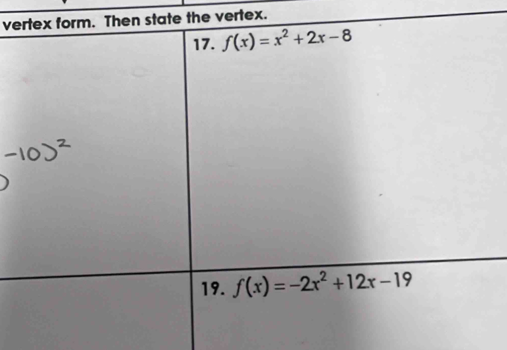 vee the vertex.