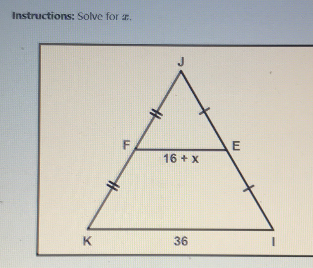 Instructions: Solve for x.