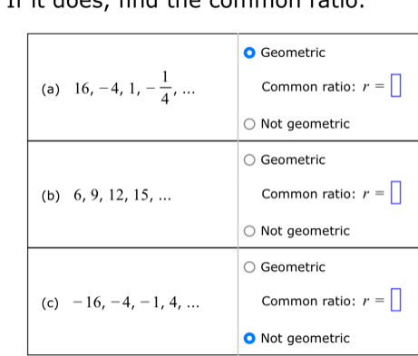 it does, md the common rato.
Not geometric