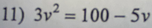 3v^2=100-5v