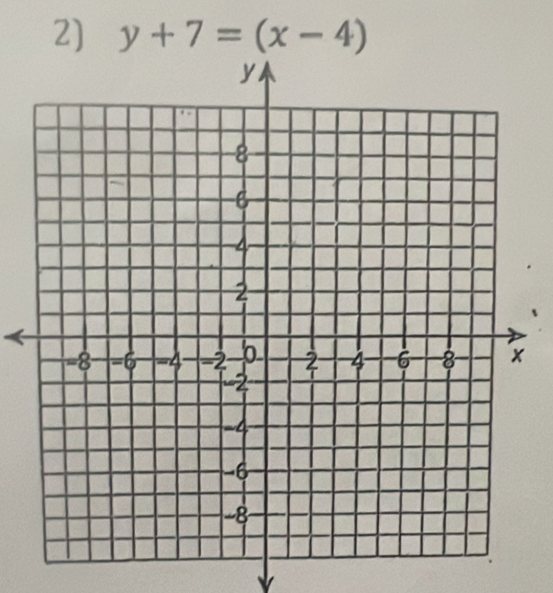 y+7=(x-4)