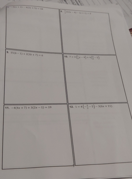 γ . -3(x+1)-4(2x+5)=10
9.
11