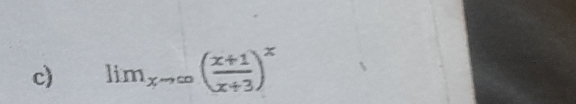 lim_xto ∈fty ( (x+1)/x+3 )^x