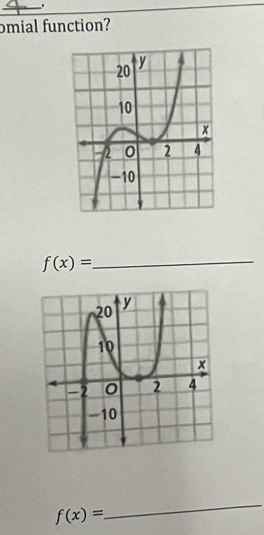 omial function?
f(x)= _
f(x)=
_