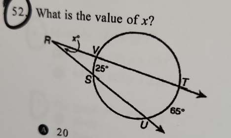 What is the value of x?
20