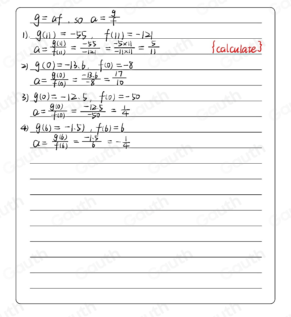 Solved: In each pair of graphs shown here, the values of function g are ...