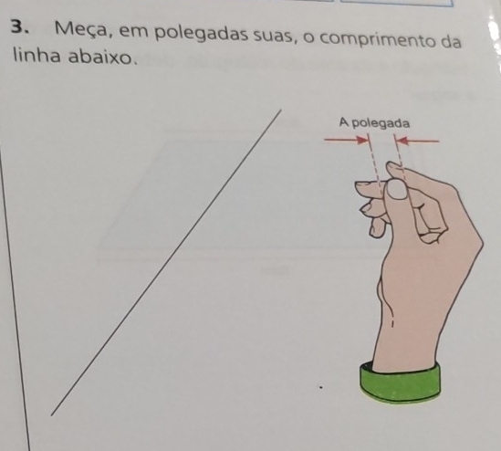 Meça, em polegadas suas, o comprimento da 
linha abaixo.