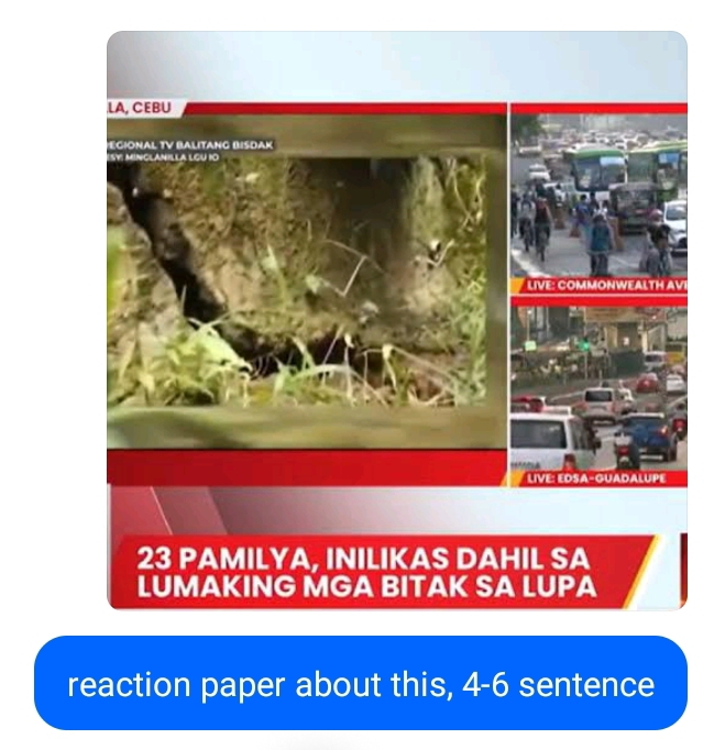 Solved: reaction paper about this, 4-6 sentence [Others]