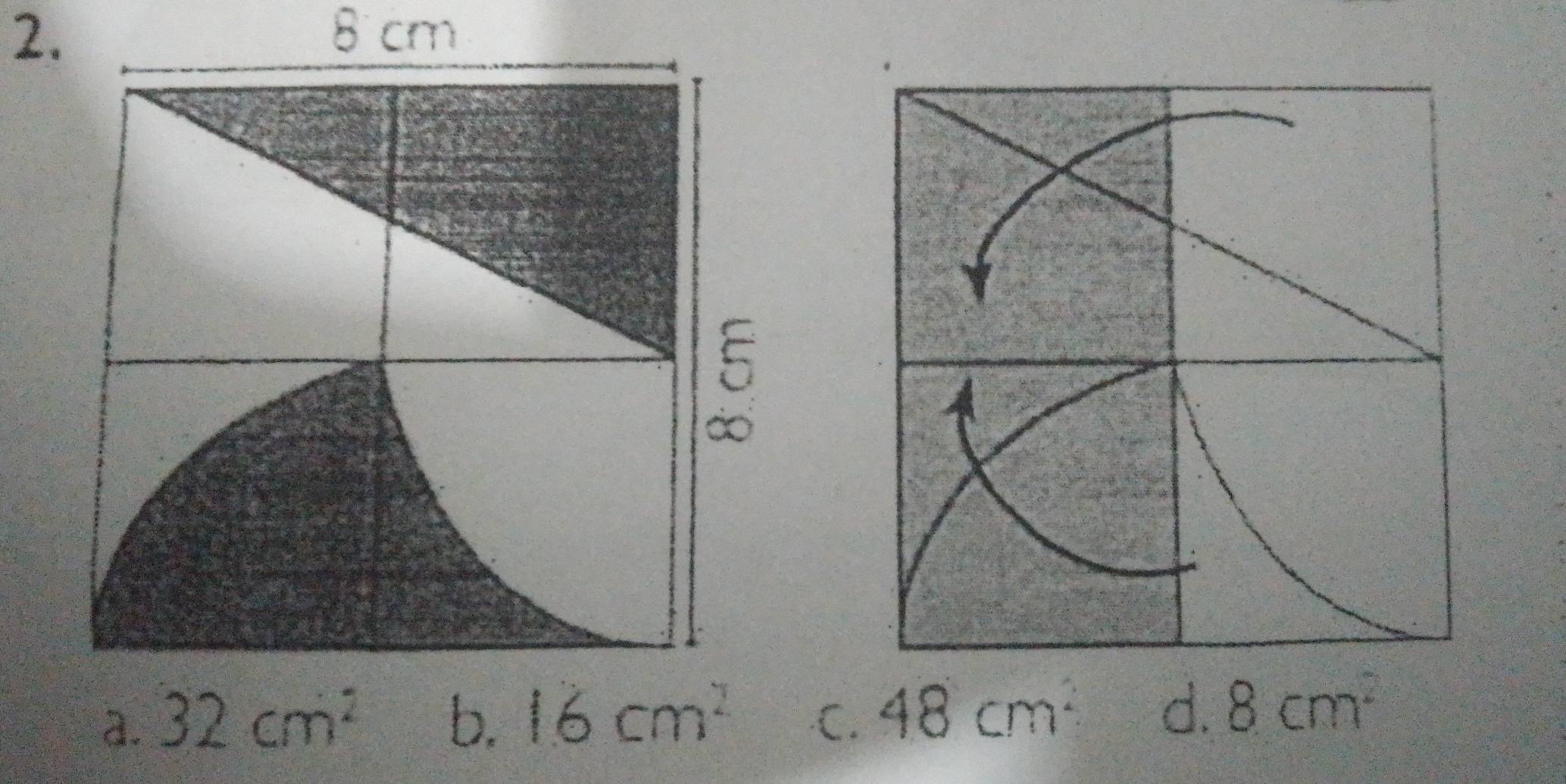 cm
C. 48cm^2 d.8cm^2