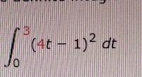 ∈t _0^(3(4t-1)^2)dt