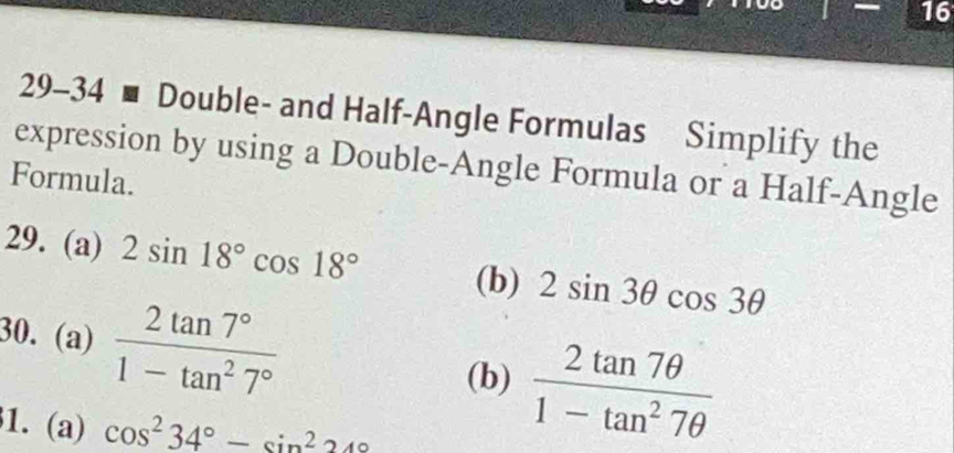 تم الحل:16 29-34 - Double- and Half-Angle Formulas Simplify the ...