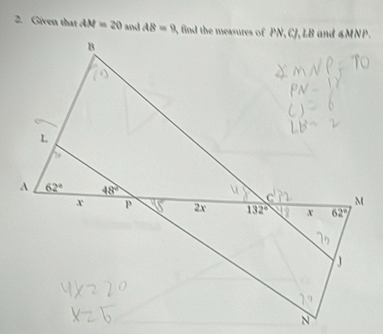 Given that AM=20