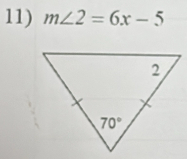 m∠ 2=6x-5