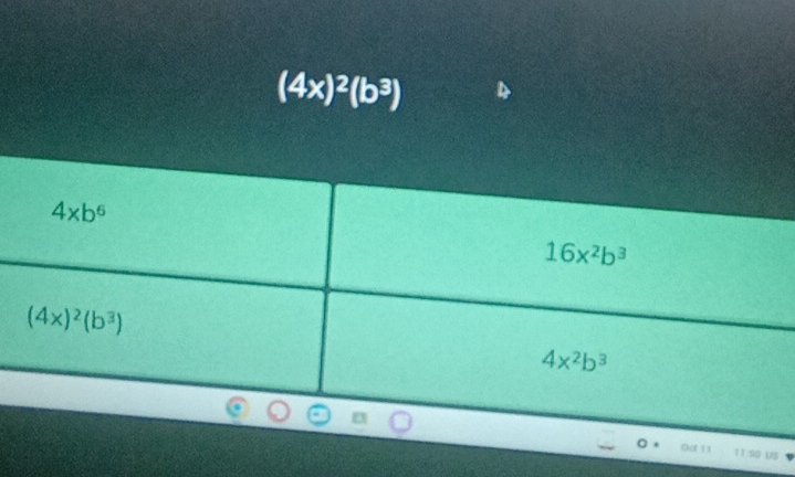 (4x)^2(b^3)
50 US