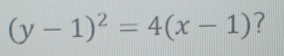 (y-1)^2=4(x-1) ?