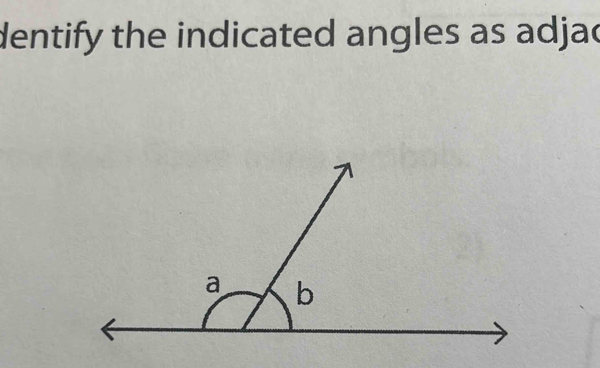 dentify the indicated angles as adjad