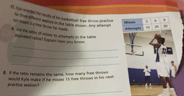 Solved: Kyle recorded the results of his basketball free throw practice ...