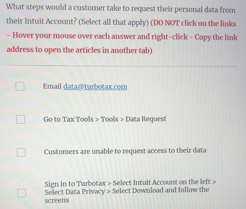 Solved: What steps would a customer take to request their personal data ...