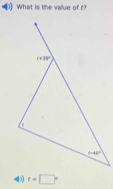 What is the value of t?
0) t=□°