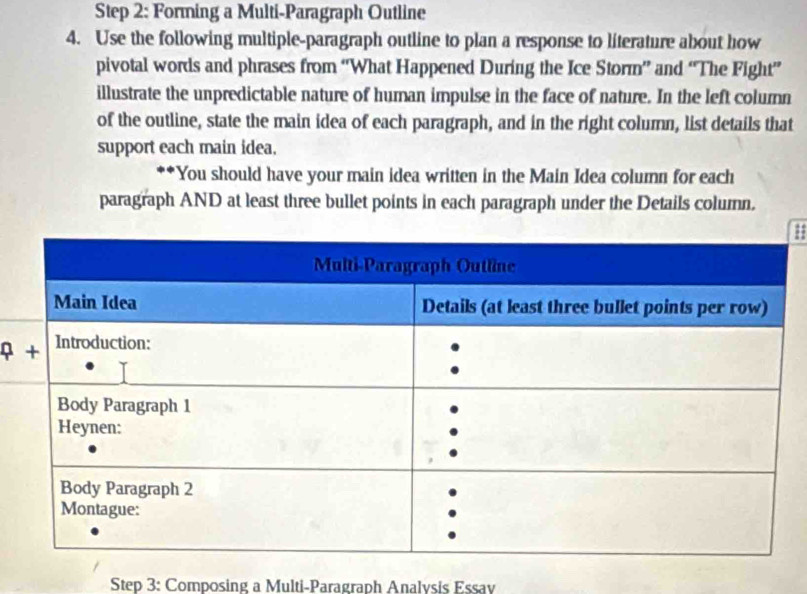 Solved: Forming a Multi-Paragraph Outline 4. Use the following multiple ...