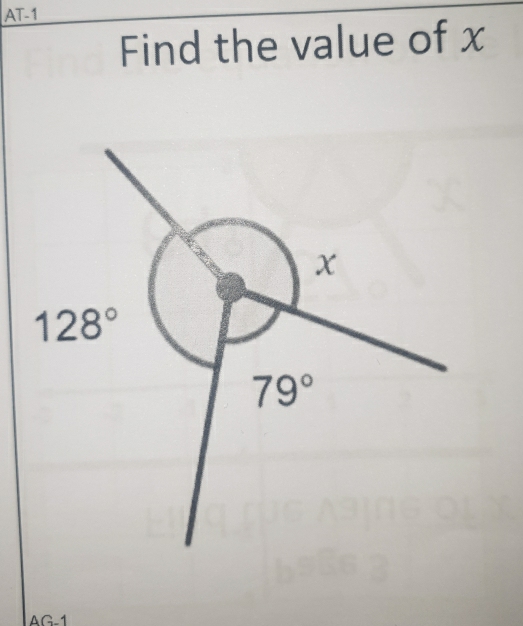 AT-1
Find the value of x
AG-1