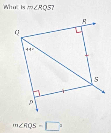 What is m∠ RQS
m∠ RQS=□°