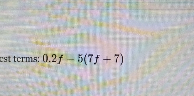 est terms: 0.2f-5(7f+7)