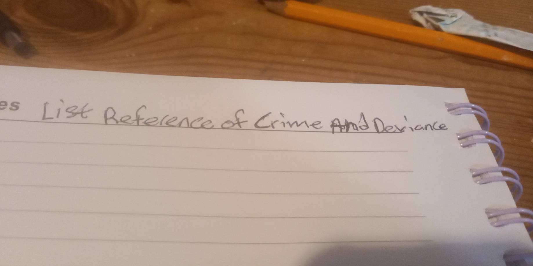 List Reference of Crime Deviance