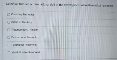 Solved: Select all that are a foundational skill of the development of ...