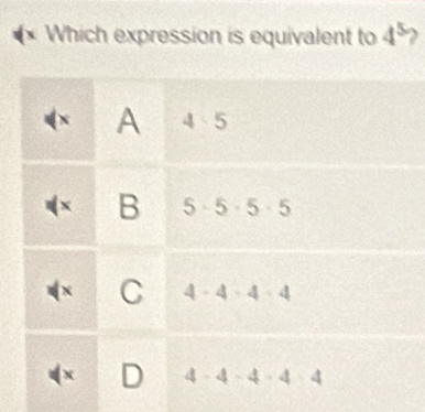 Which expression is equivalent to 4^5