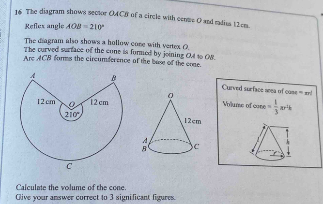 Solved: The diagram shows sector OACB of a circle with centre O and ...
