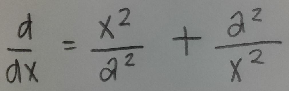  d/dx = x^2/2^2 + 2^2/x^2 