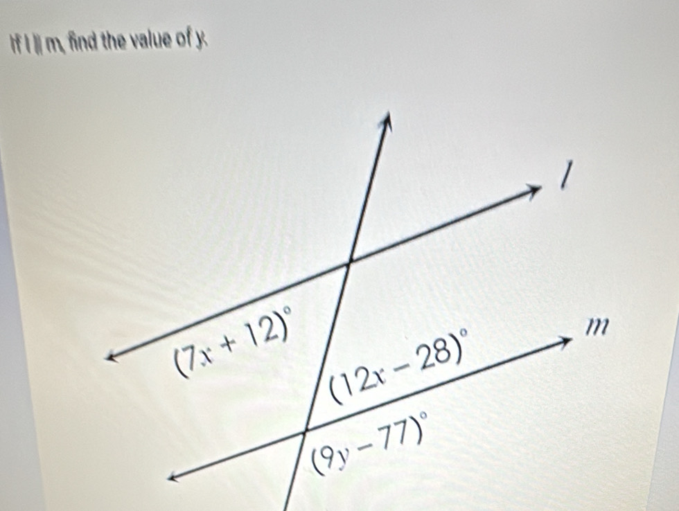 If I li m, find the value of y.