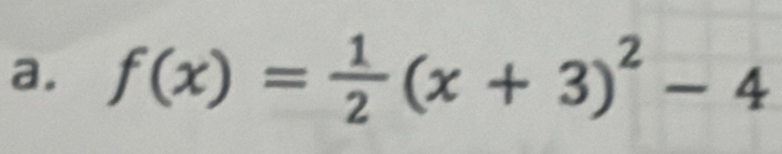 f(x)= 1/2 (x+3)^2-4