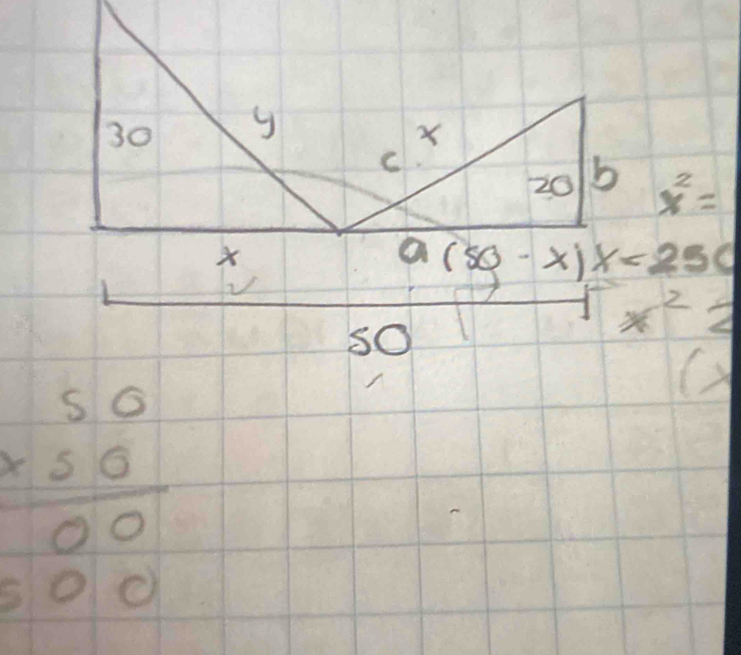 x^2=
∠
beginarrayr 50 * 20 hline 00 hline 00endarray