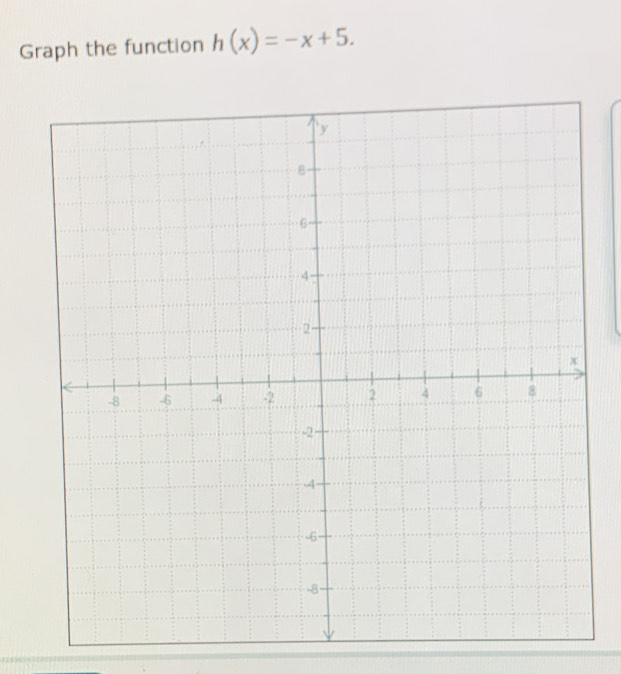 Graph the function h(x)=-x+5.