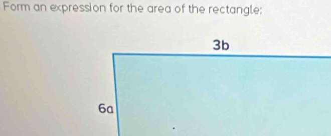 Form an expression for the area of the rectangle;