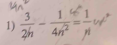  3/2h - 1/4h^2 = 1/n ur^2