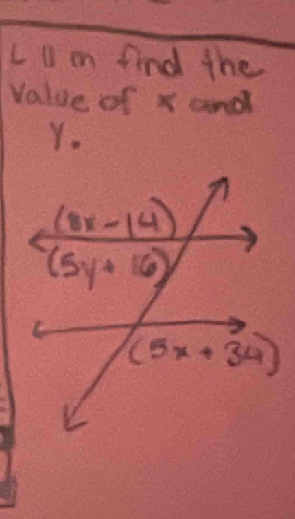 find the
Value of x and
Y.