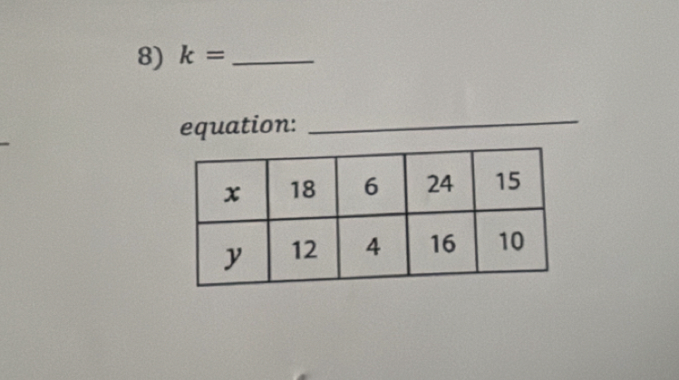 k= _ 
equation:_