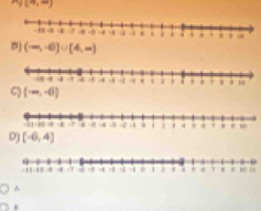 7i,7,-1)
B] (-∈fty ,-6]∪ [4,∈fty )
ς (-∈fty ,-6)
D [-6,4)
A
H